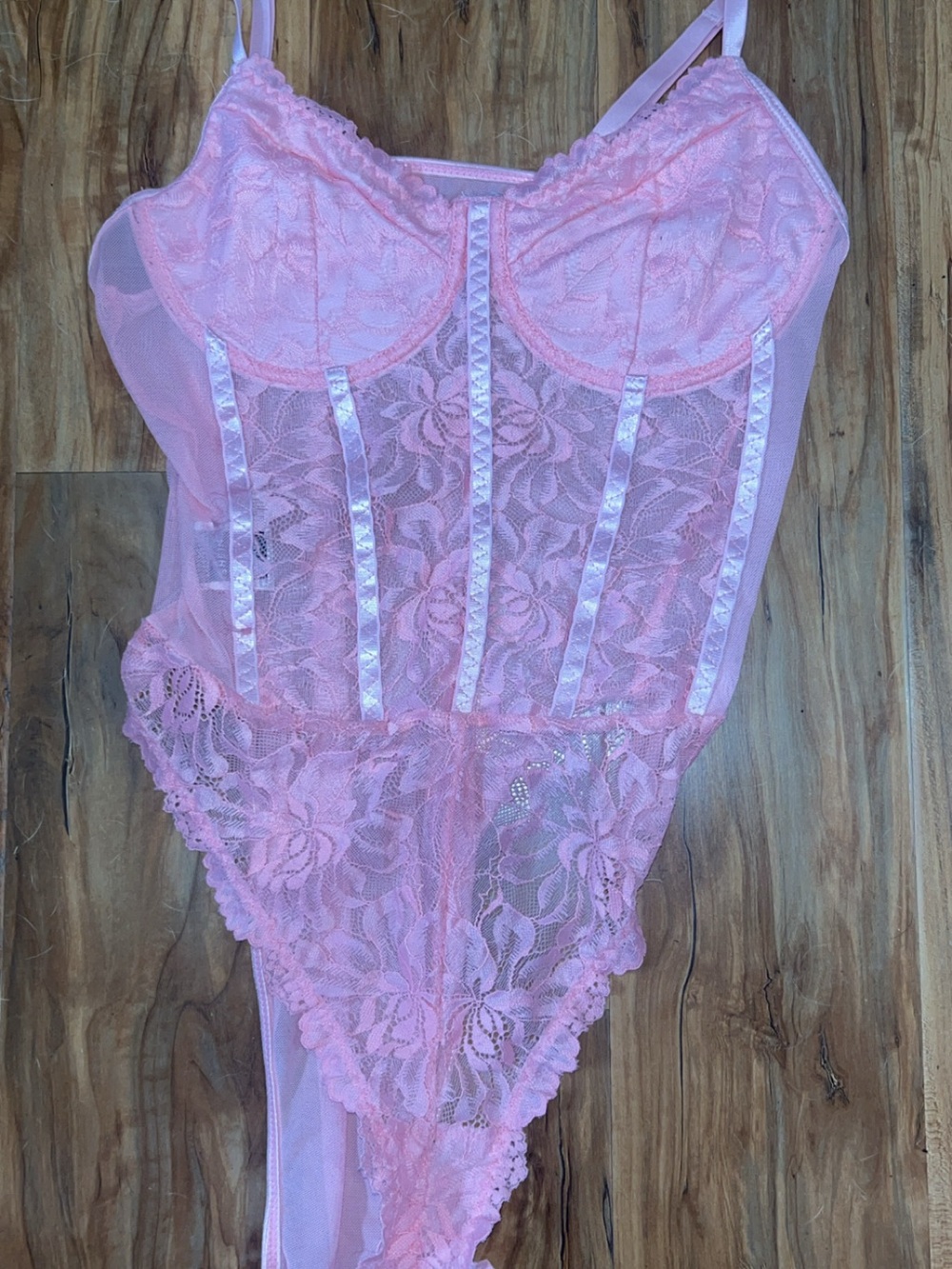 SHEIN Light Pink Mesh Lingerie Top